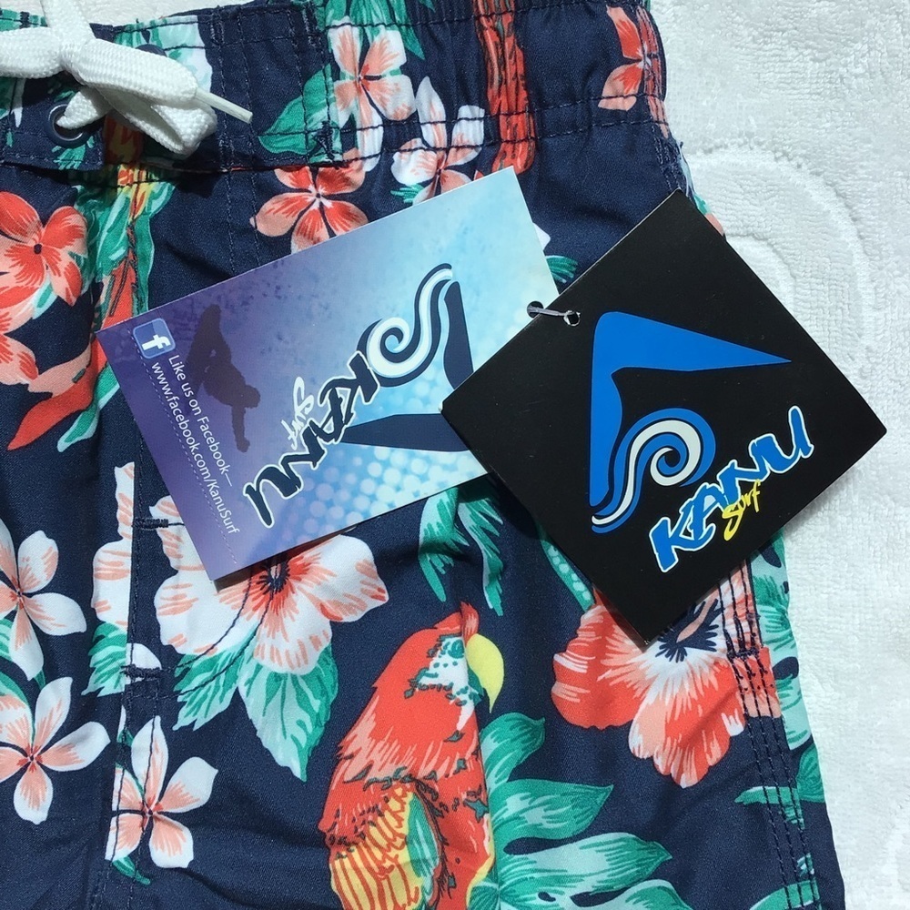 Kanu Surf Fiji Blue Tropical Print Board Shorts - Size Medium (5/6) - Picture 5 of 7
